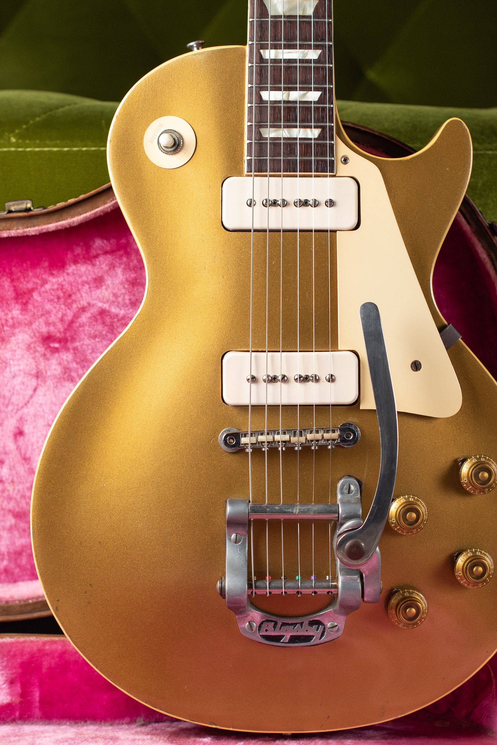 Vintage 1955 Gibson Les Paul Model Goldtop factory refinish update 1969