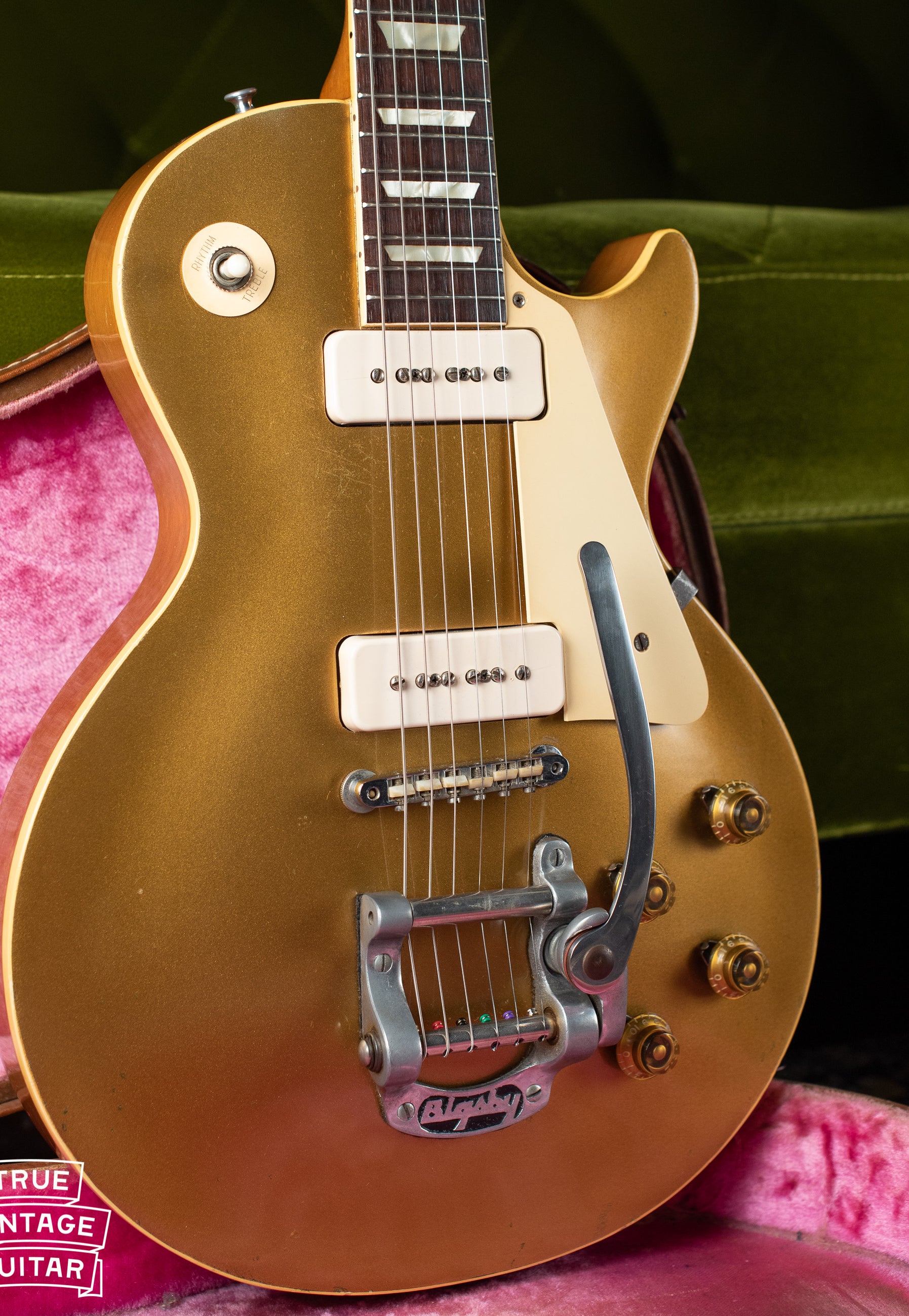 Vintage 1955 Gibson Les Paul Model Goldtop factory refinish update 1969
