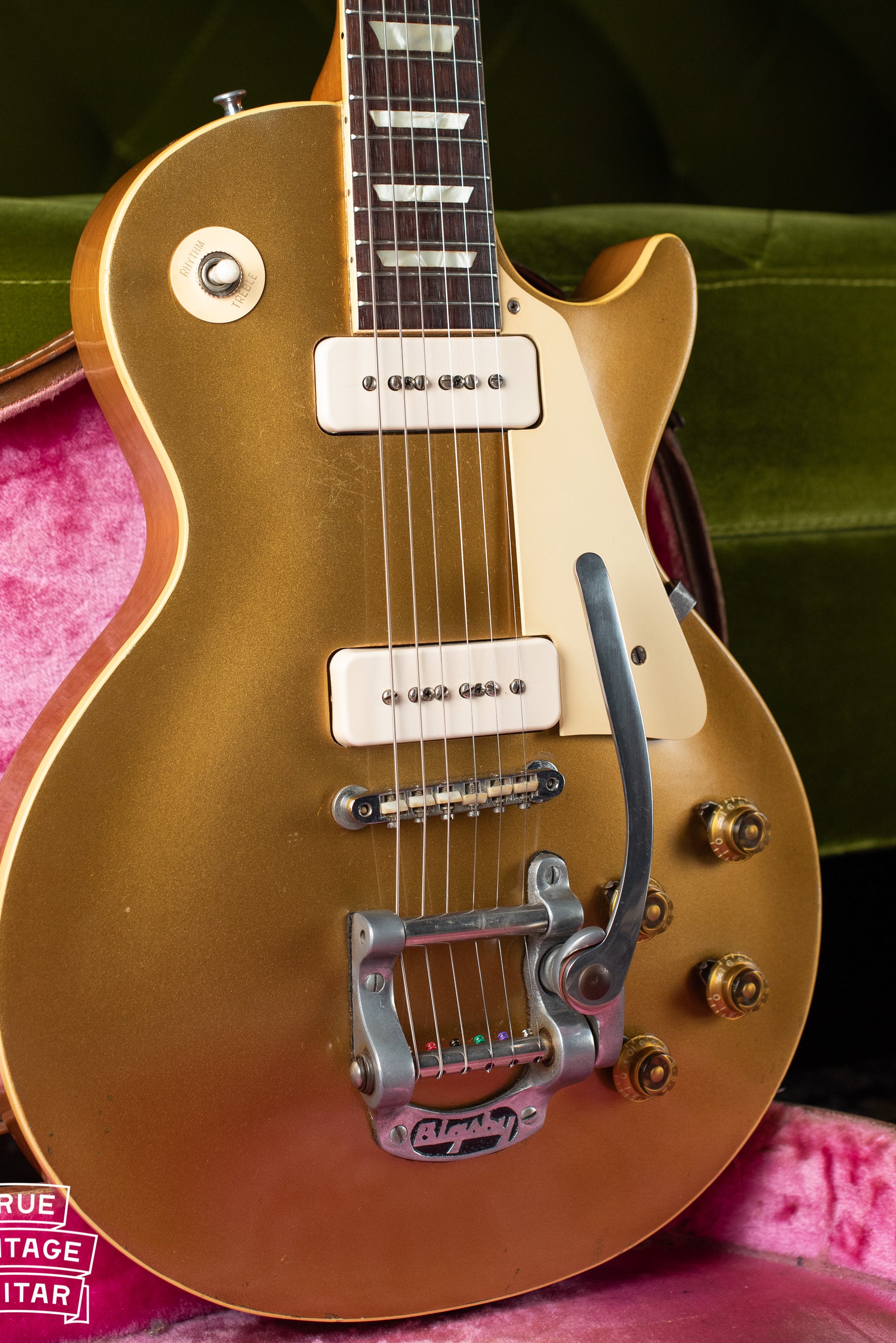 Vintage 1955 Gibson Les Paul Model Goldtop factory refinish update 1969