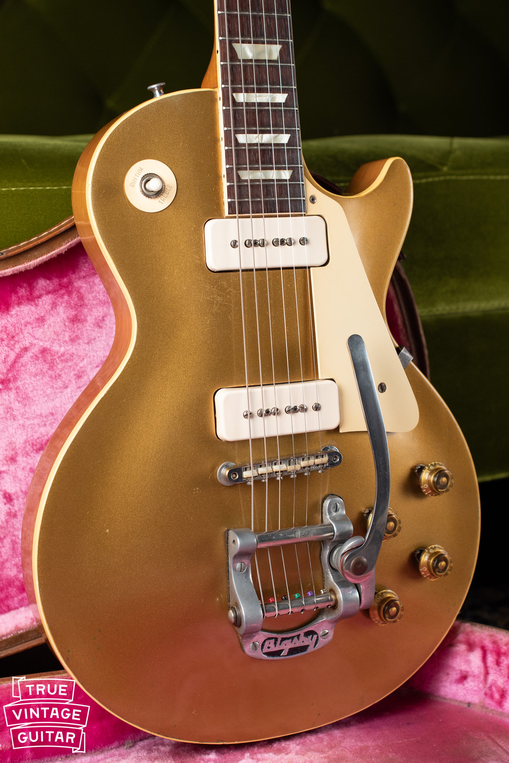Vintage 1955 Gibson Les Paul Model Goldtop factory refinish update 1969