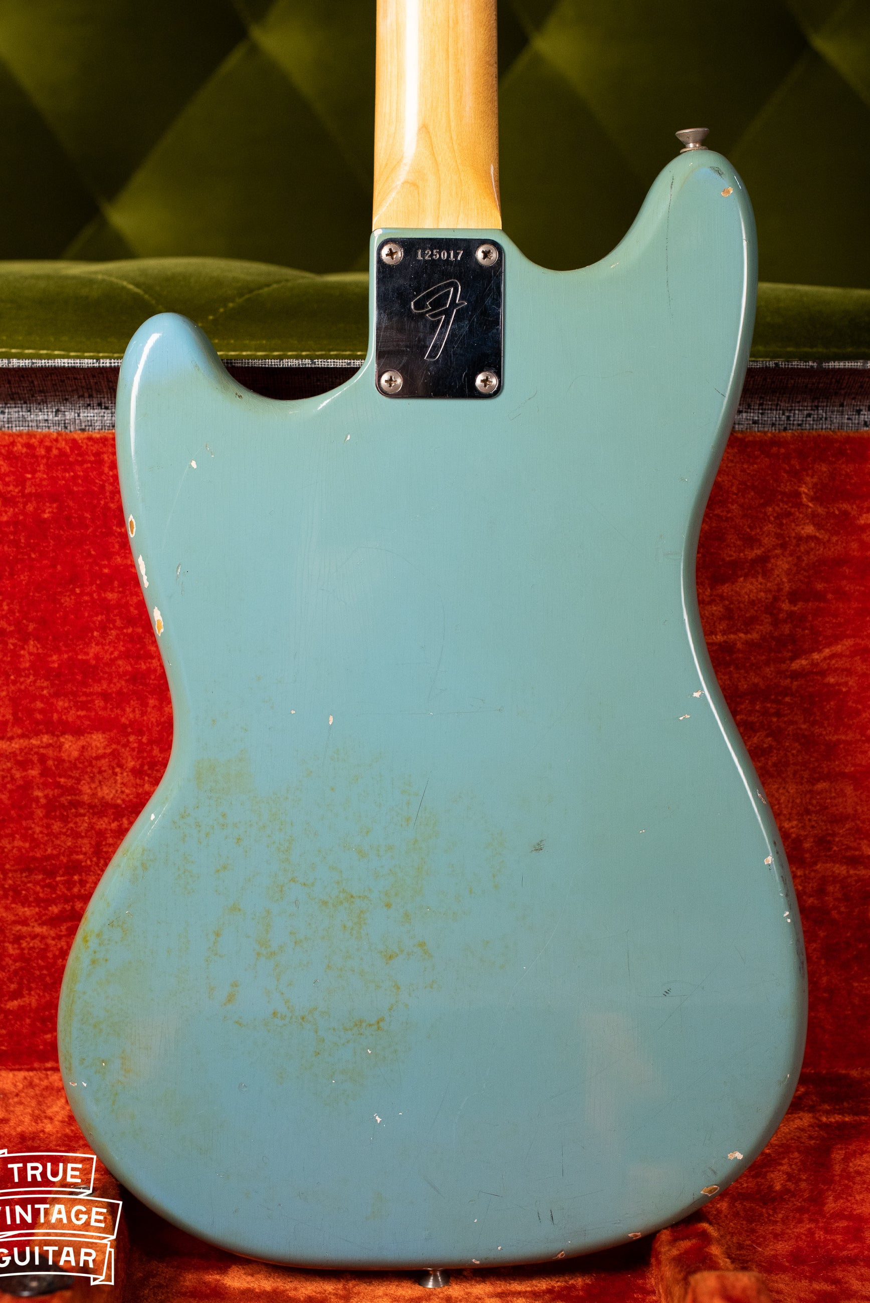 Back of body, Vintage 1966 Fender Mustang Blue