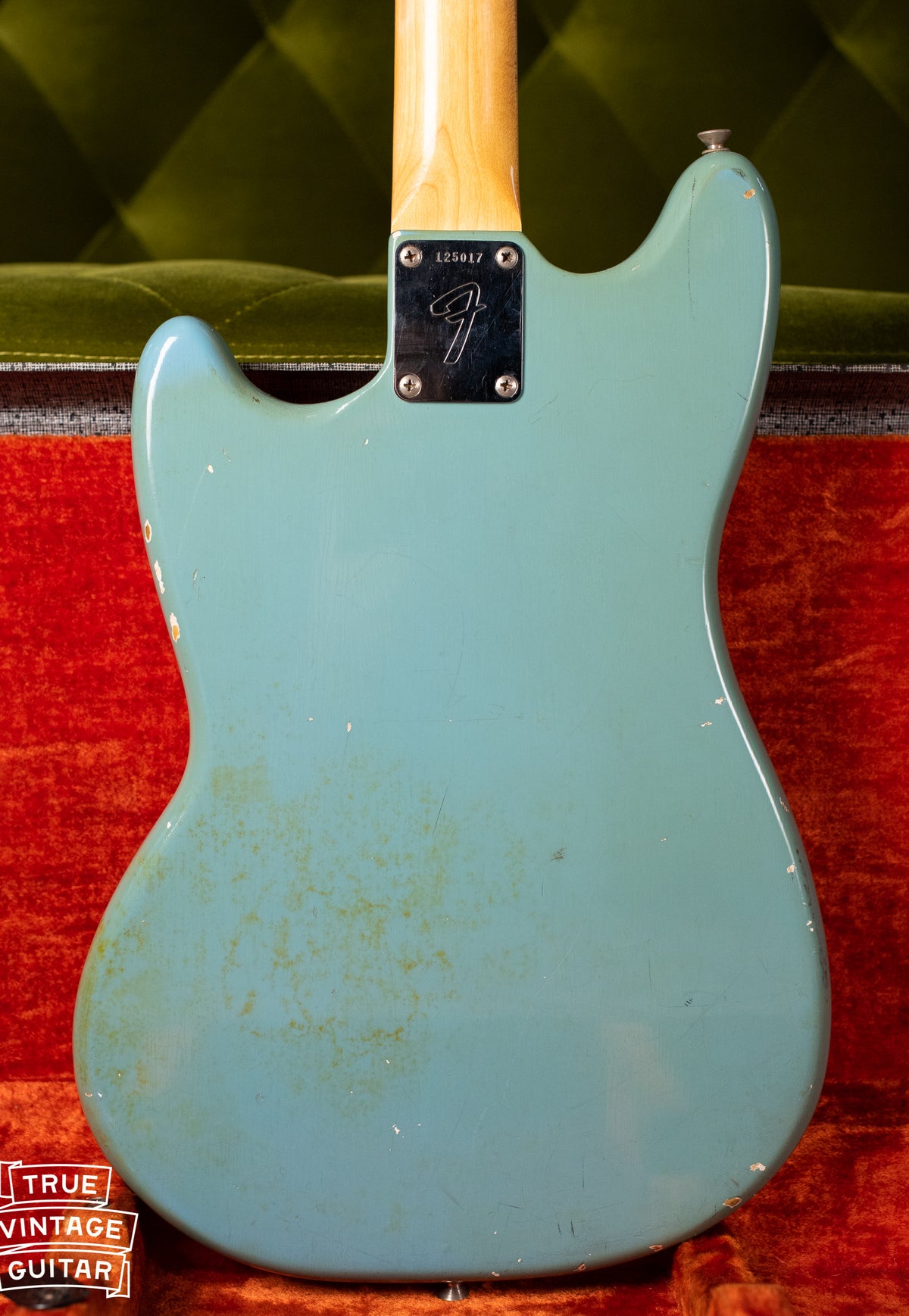 Back of body, Vintage 1966 Fender Mustang Blue
