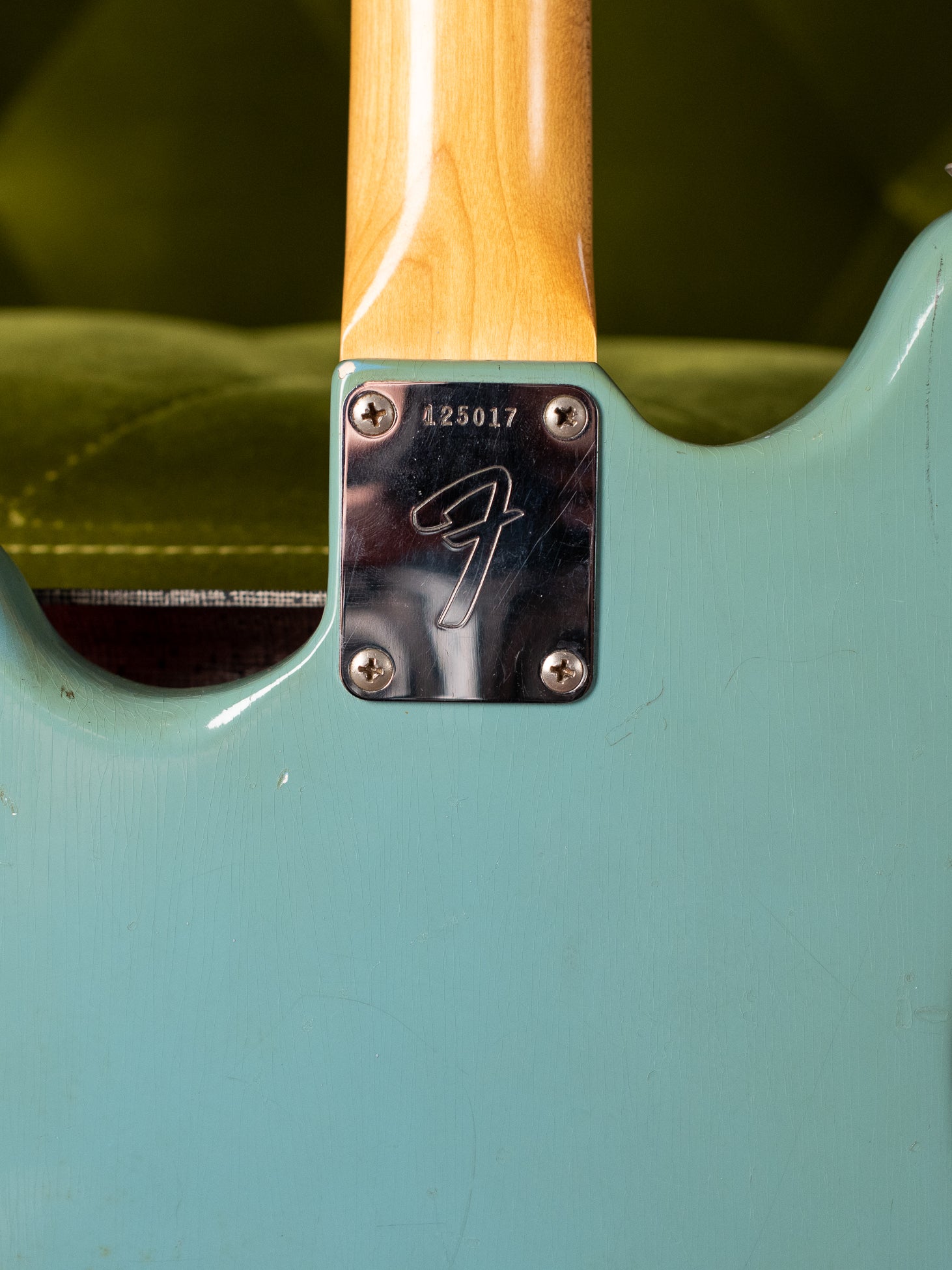 Neck plate, Vintage 1966 Fender Mustang Blue