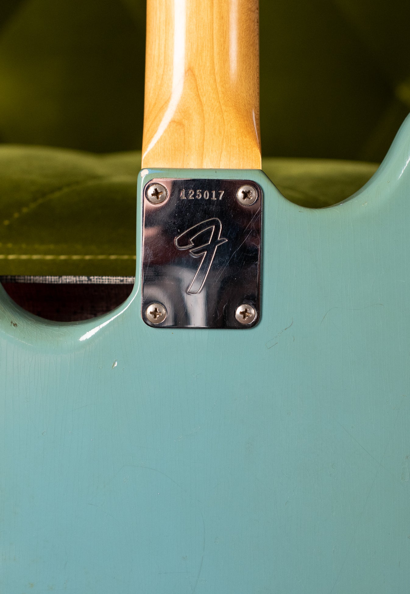 Neck plate, Vintage 1966 Fender Mustang Blue