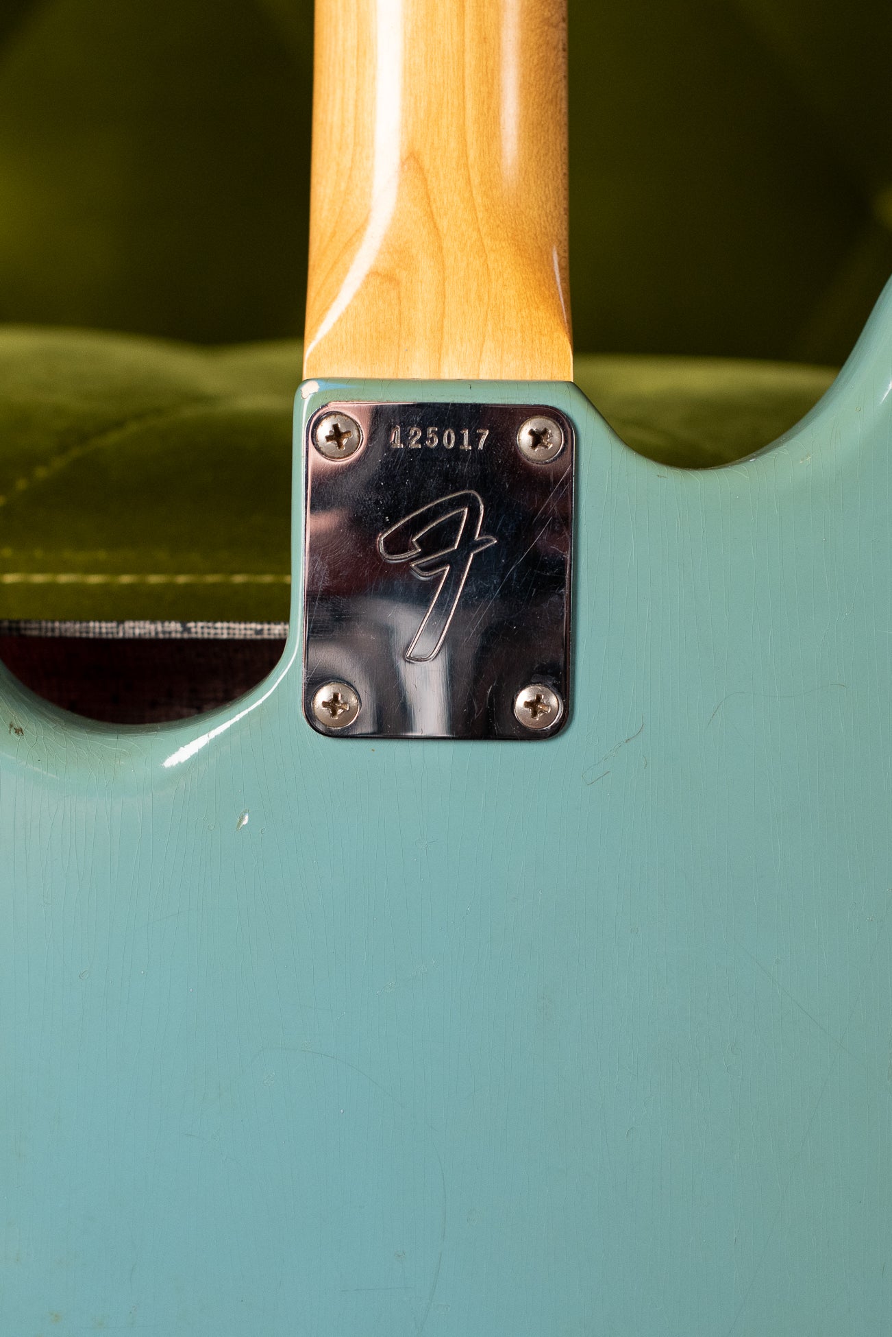 Neck plate, Vintage 1966 Fender Mustang Blue