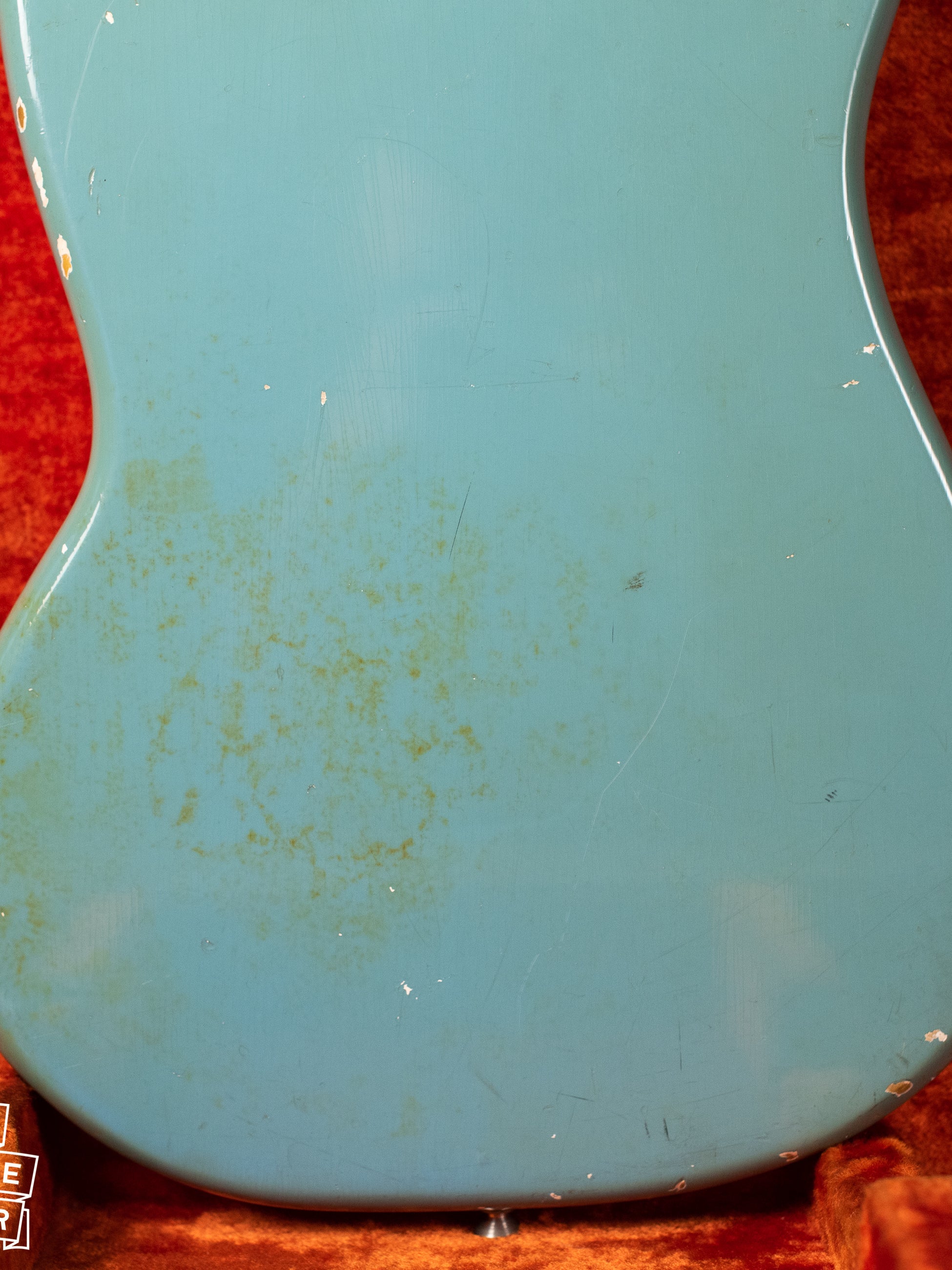 Back of body, Vintage 1966 Fender Mustang Blue