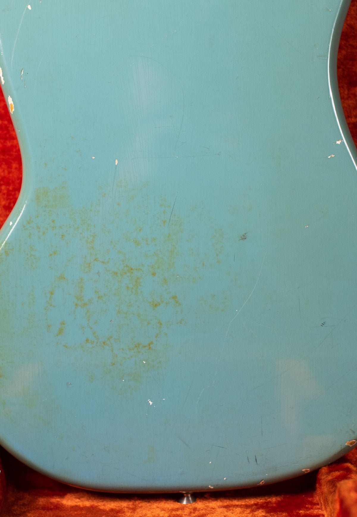 Back of body, Vintage 1966 Fender Mustang Blue