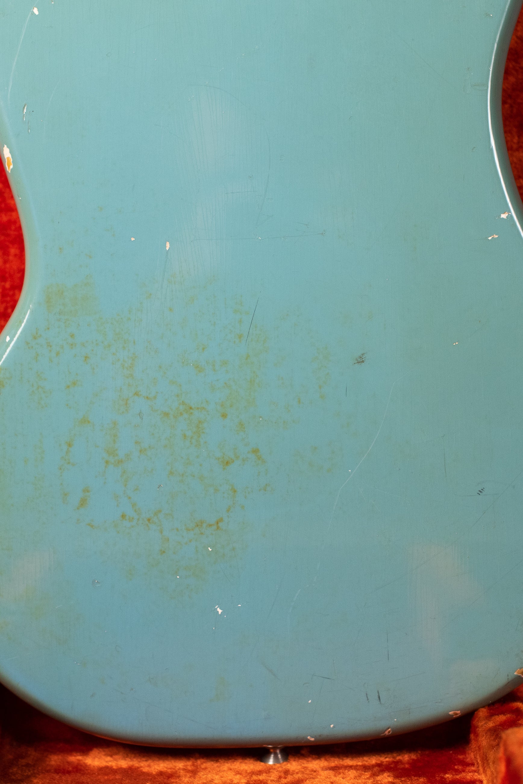 Back of body, Vintage 1966 Fender Mustang Blue