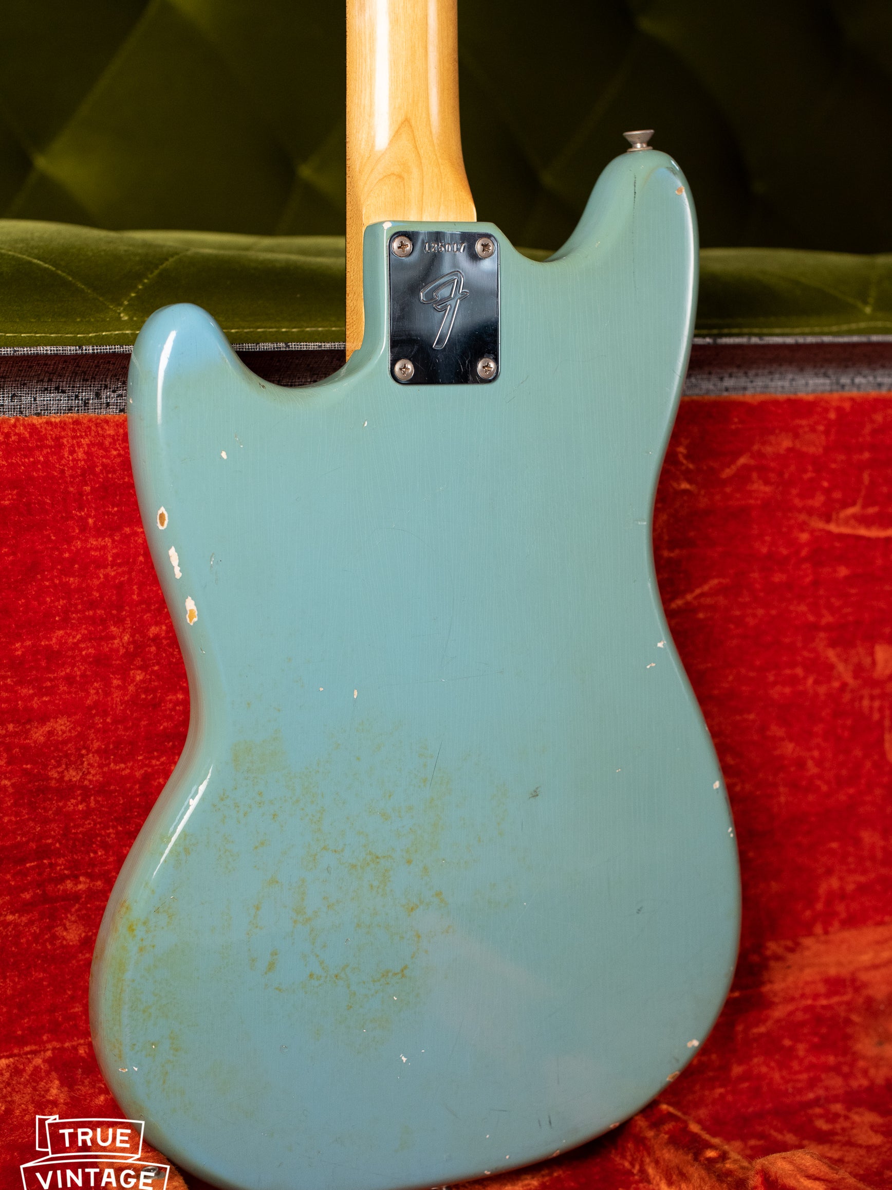 Back of body, Vintage 1966 Fender Mustang Blue
