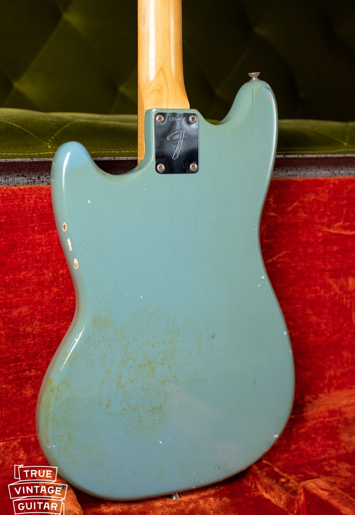 Back of body, Vintage 1966 Fender Mustang Blue