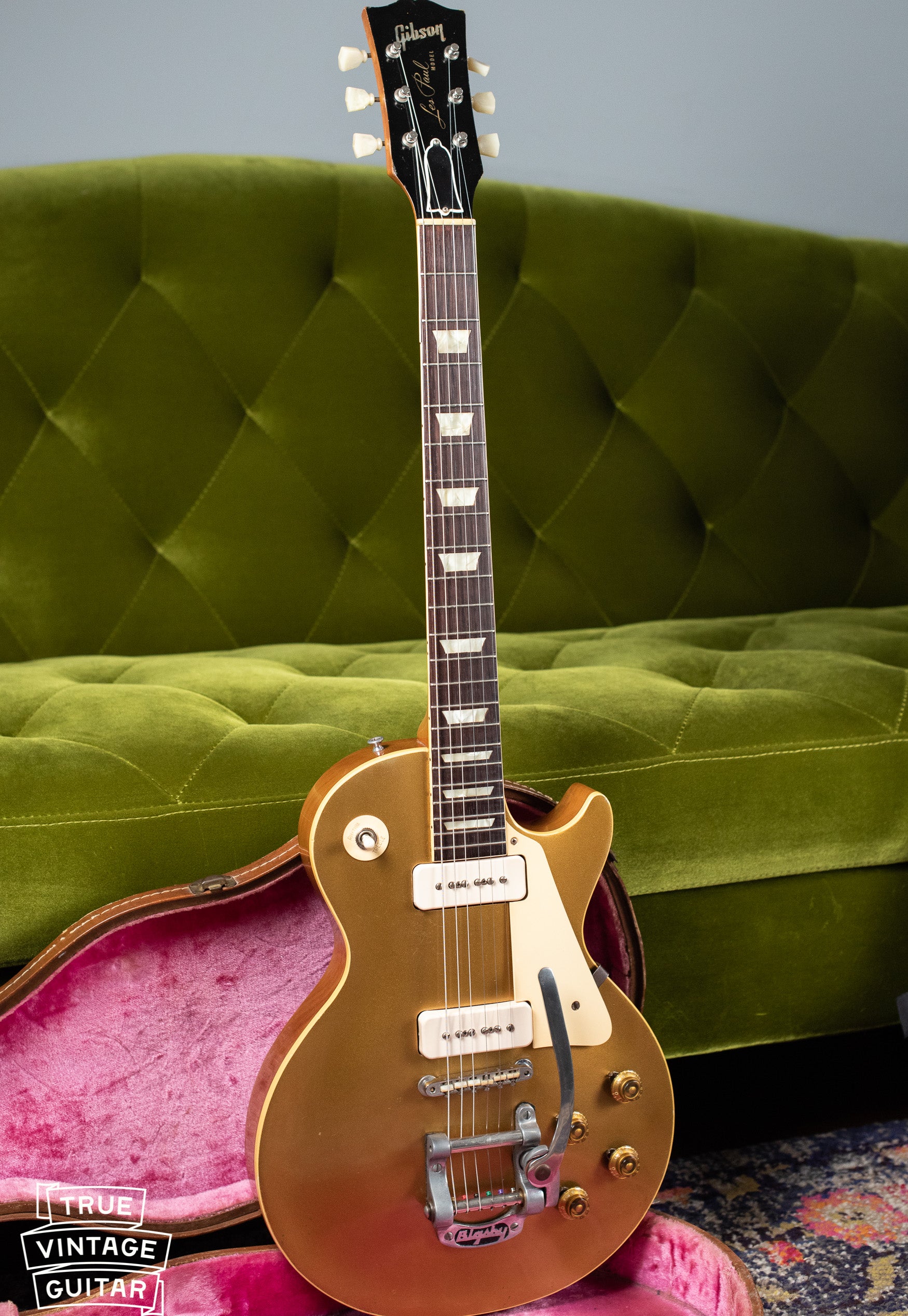 Vintage 1955 Gibson Les Paul Model Goldtop factory refinish update 1969