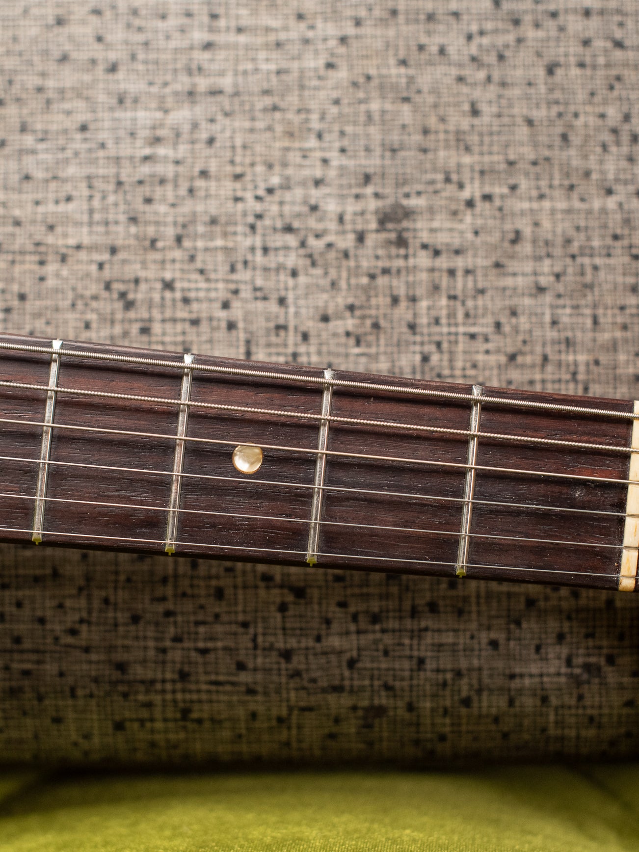 Fretboard, fingerboard, Vintage 1966 Fender Mustang Blue