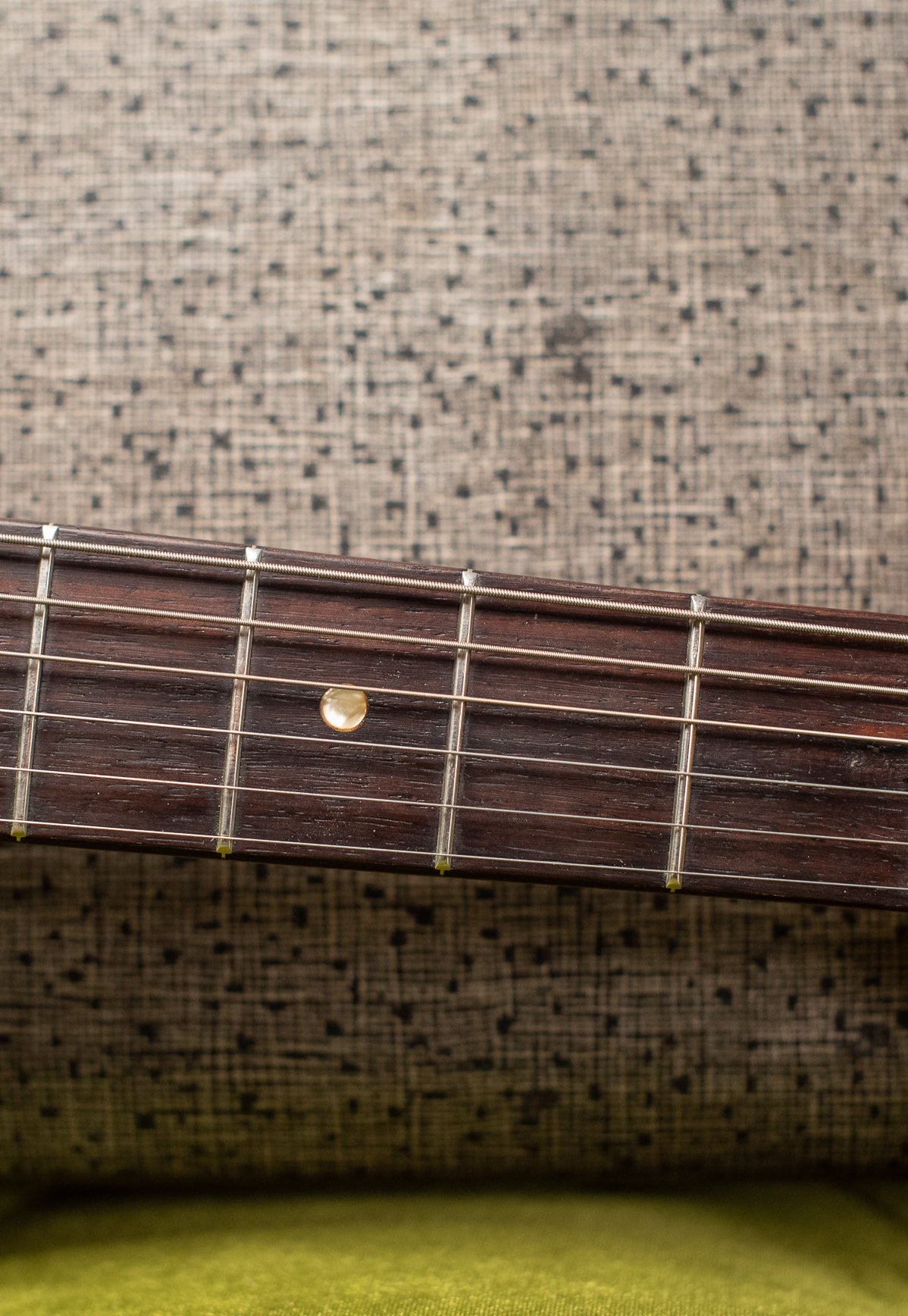 Fretboard, fingerboard, Vintage 1966 Fender Mustang Blue