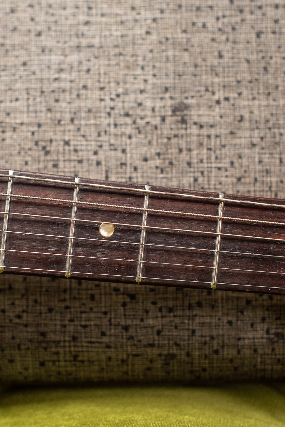 Fretboard, fingerboard, Vintage 1966 Fender Mustang Blue