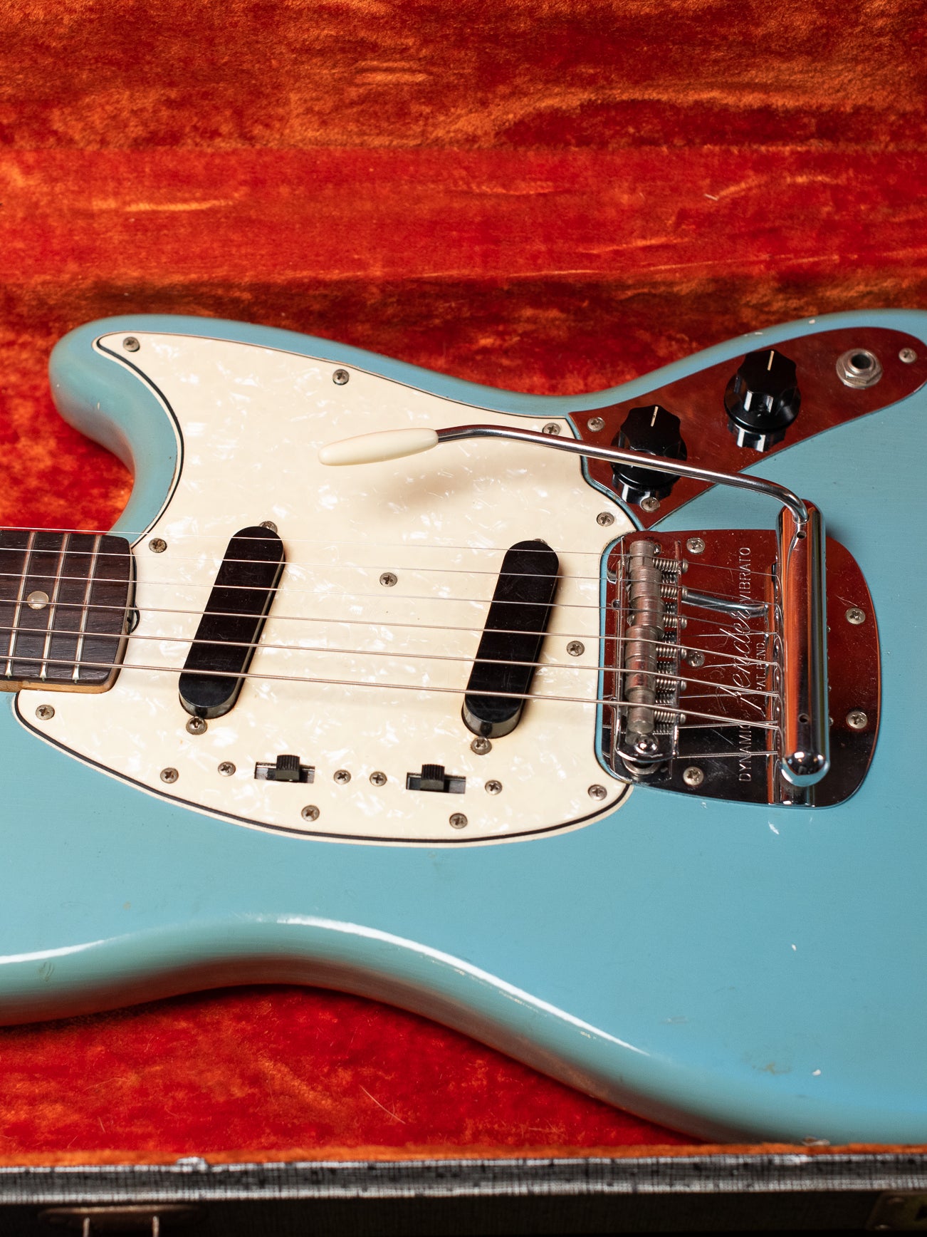 Original case, Vintage 1966 Fender Mustang Blue