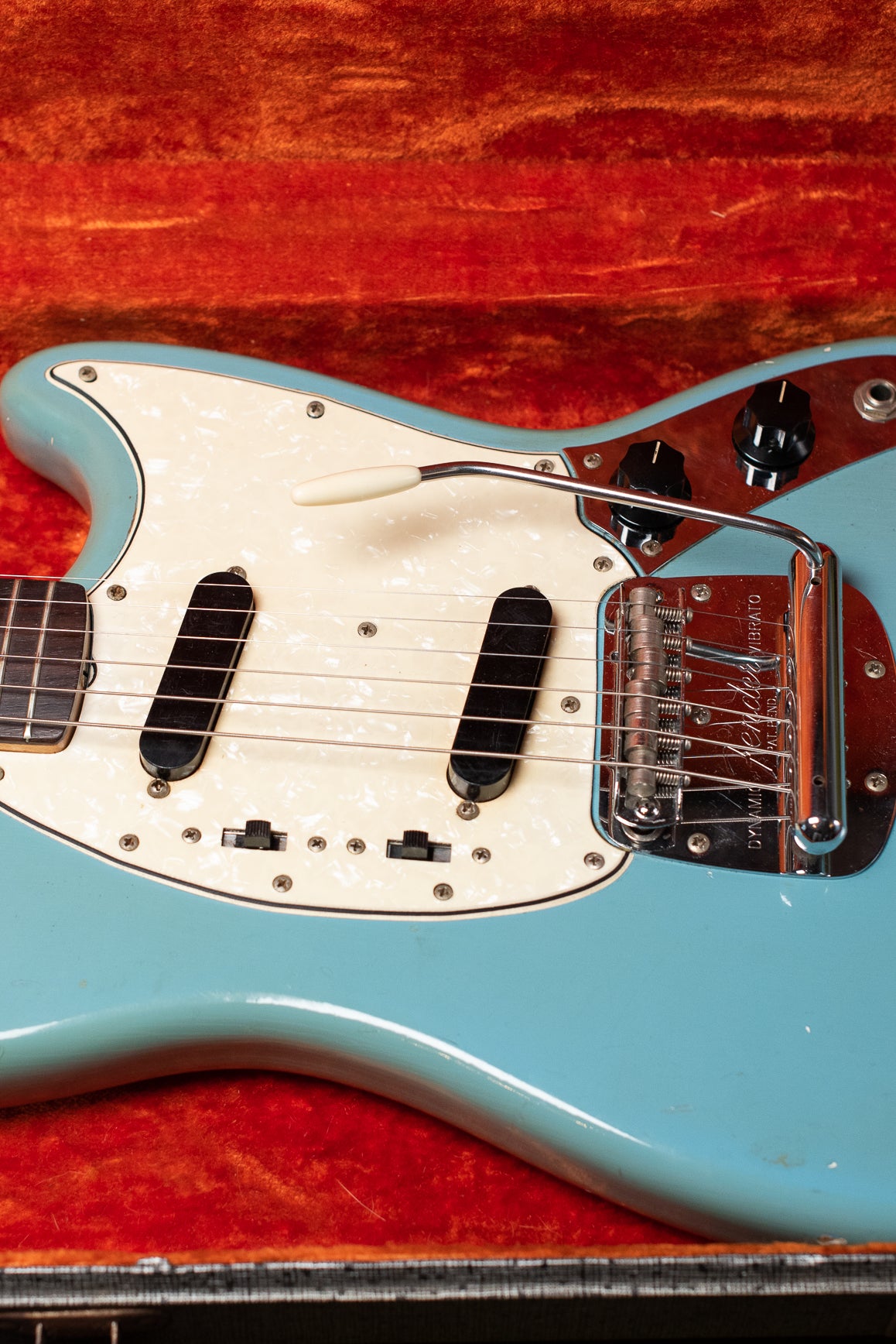 Original case, Vintage 1966 Fender Mustang Blue