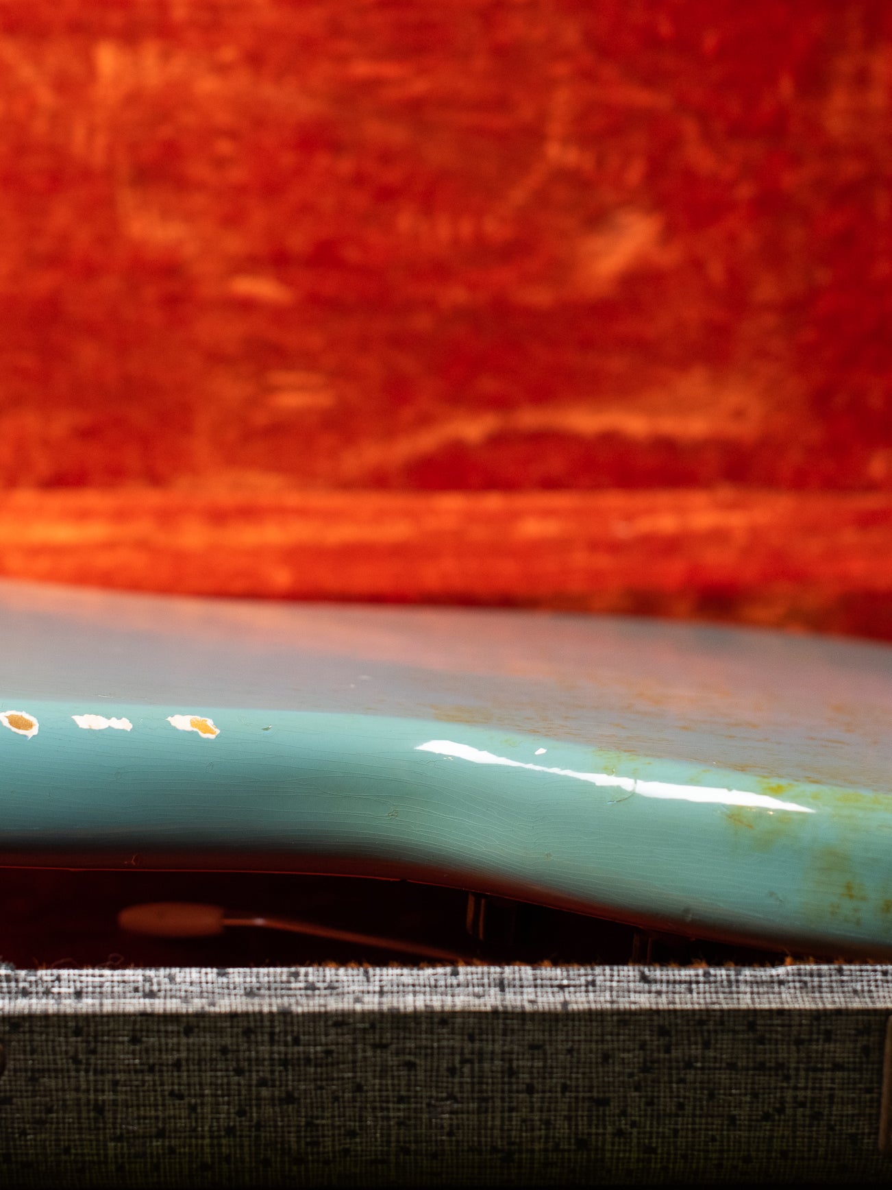 Edge wear, Vintage 1966 Fender Mustang Blue