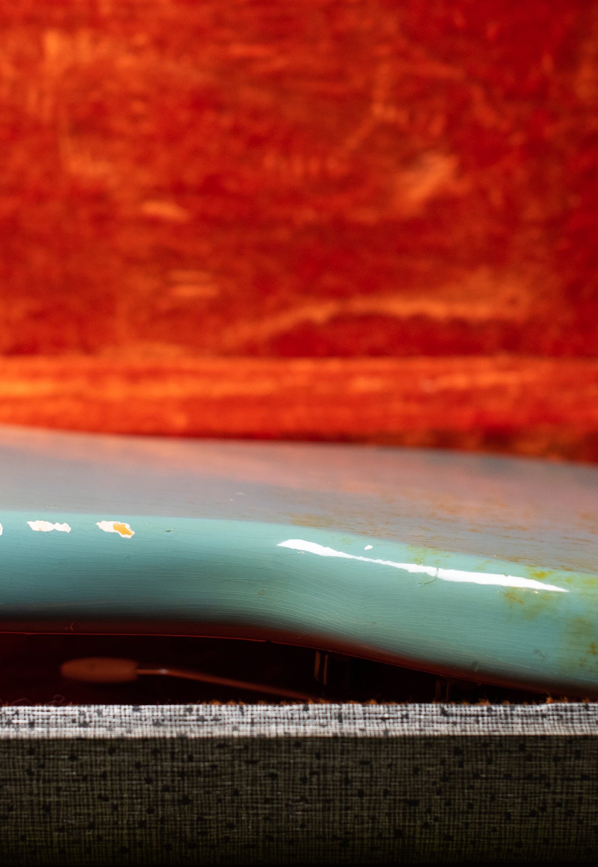 Edge wear, Vintage 1966 Fender Mustang Blue