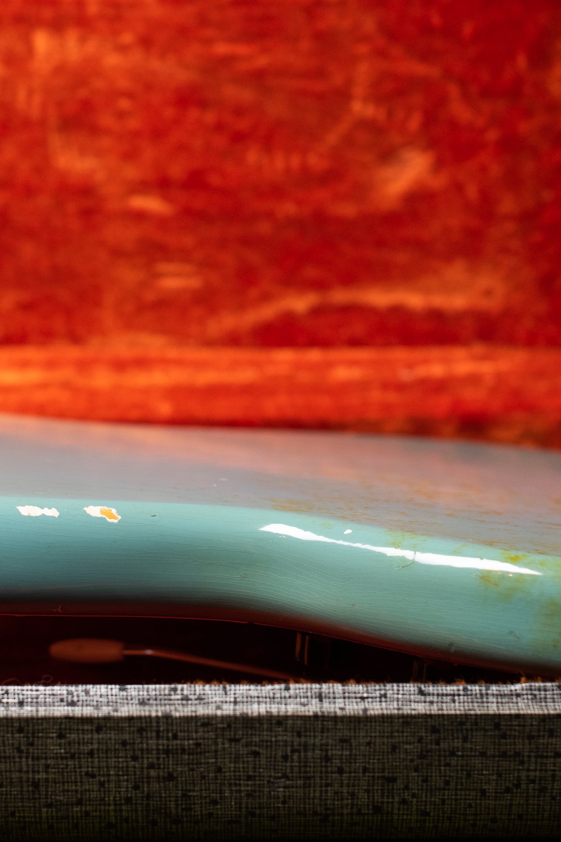 Edge wear, Vintage 1966 Fender Mustang Blue