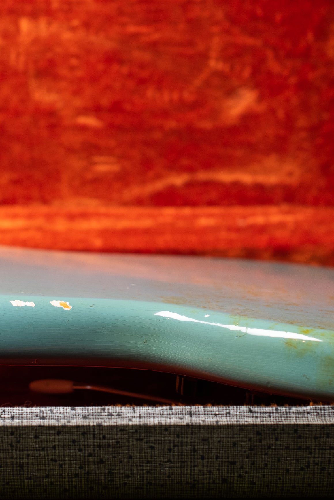 Edge wear, Vintage 1966 Fender Mustang Blue