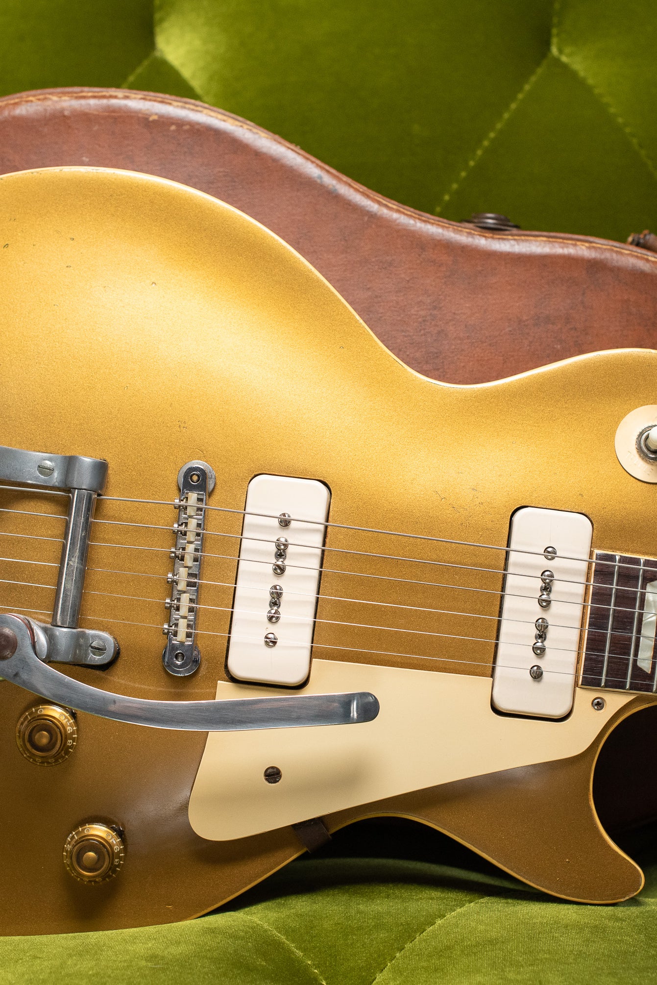 Vintage 1955 Gibson Les Paul Model Goldtop factory refinish update 1969