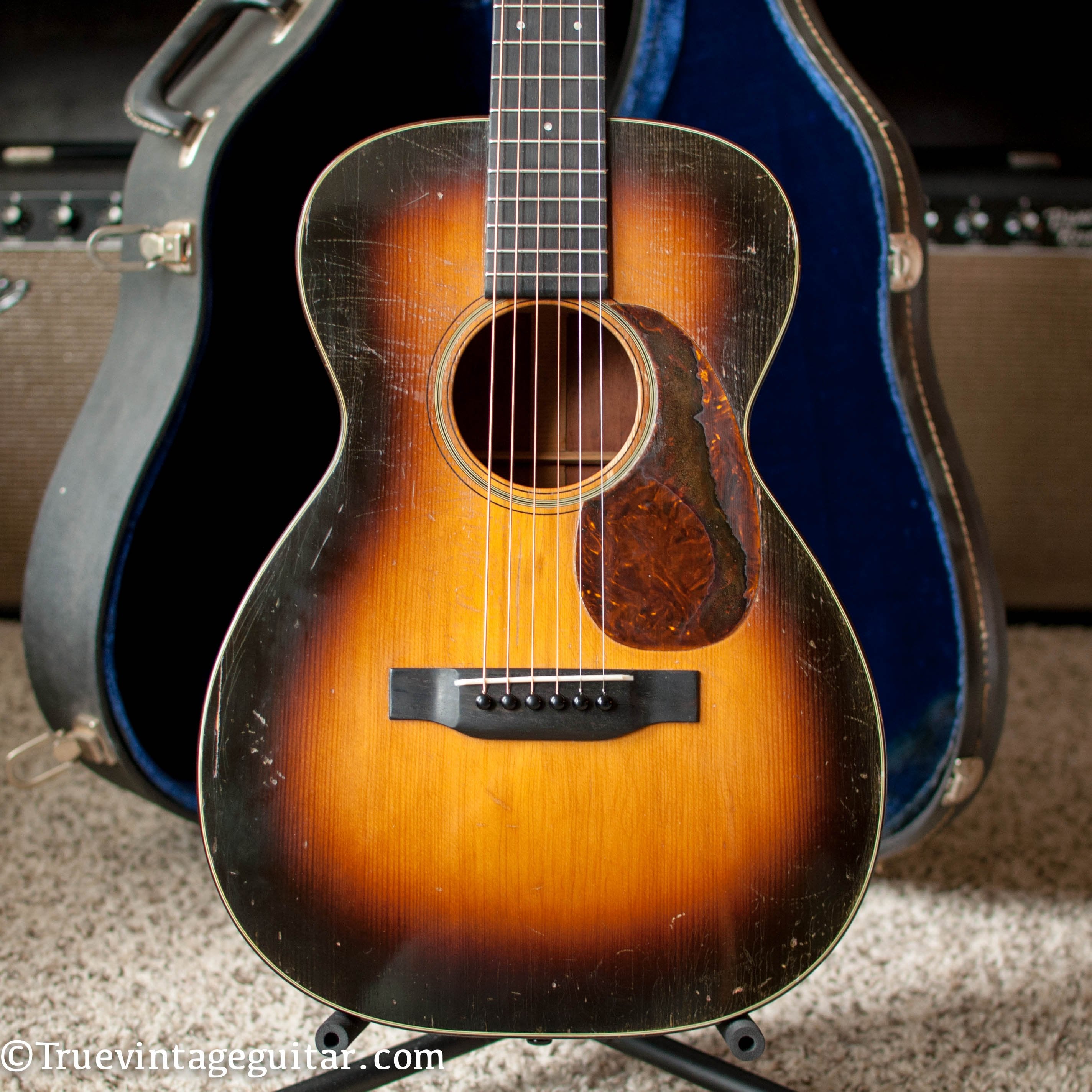 Vintage 1937 Martin Shade top Sunburst guitar