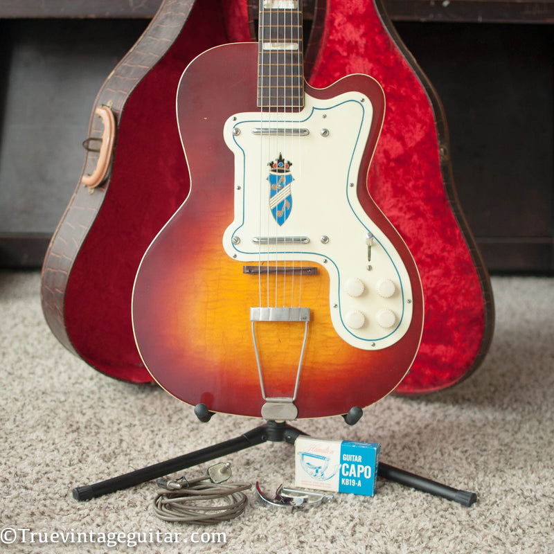 Vintage Silvertone 1382 Guitar, Kay Thin Twin, 1956