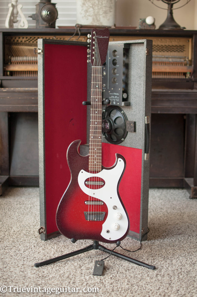 Vintage Silvertone 1457 amp in case guitar 1965