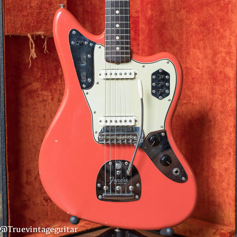 1965 Fender Jaguar Fiesta Red electric guitar