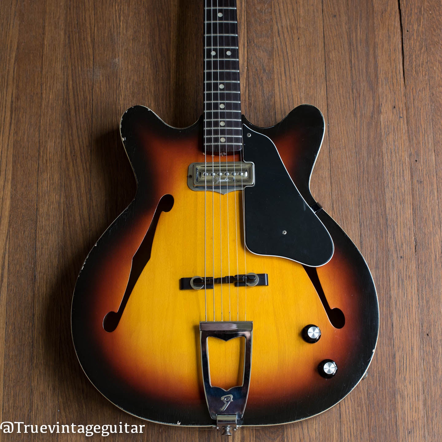 Vintage 1966 Fender Coronado Aztec Sunburst neck