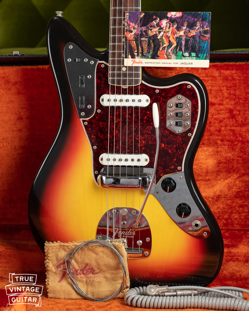 Vintage 1966 Fender Jaguar Sunburst interior pictures