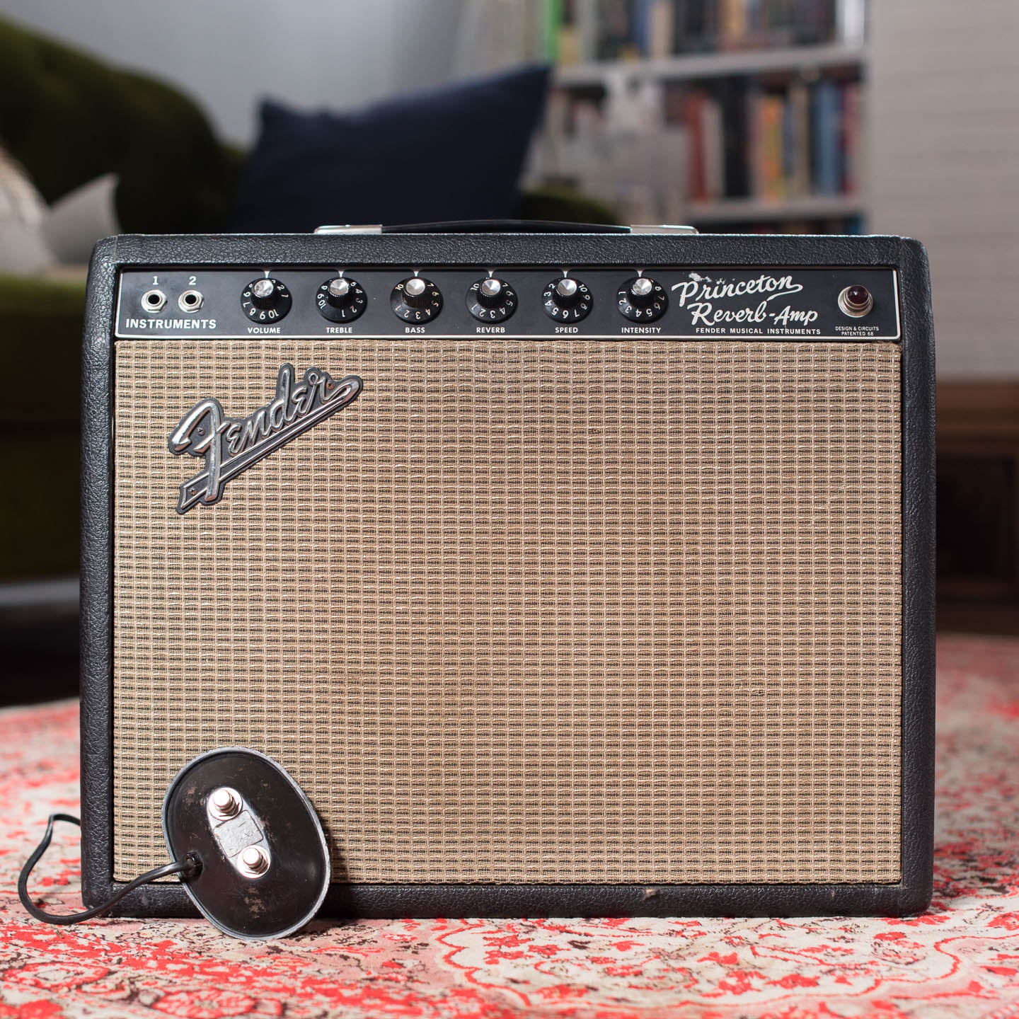 Vintage 1966 Fender Princeton Reverb guitar amp black