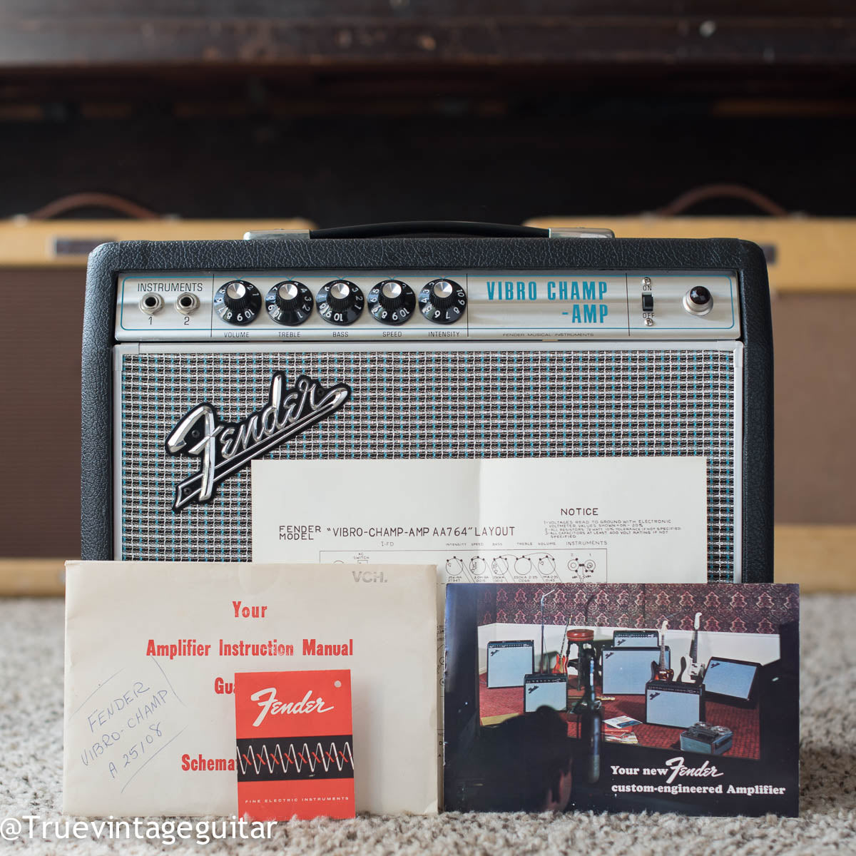 1968 Fender Vibro Champ guitar amplifier drip edge