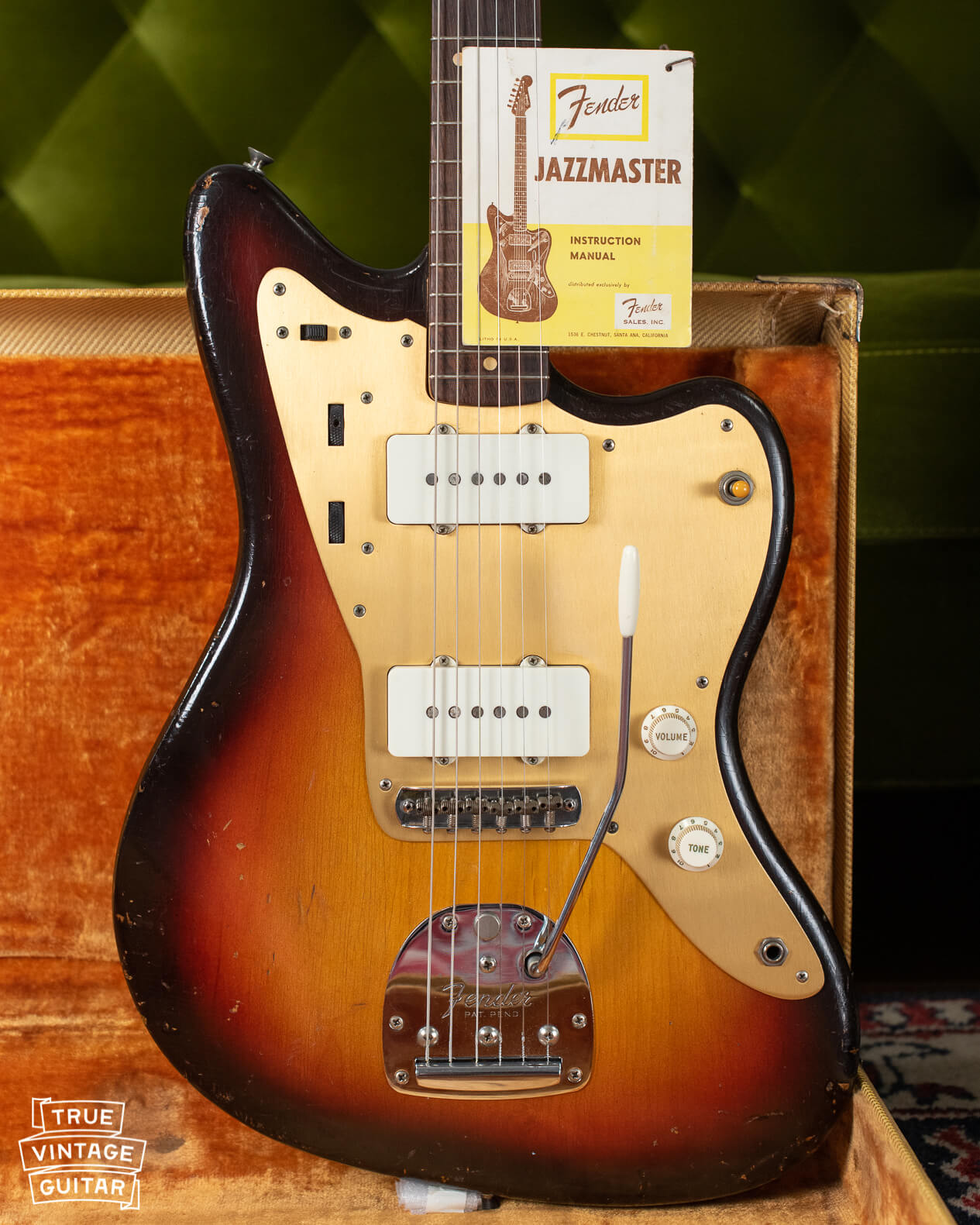 1958 Fender Jazzmaster guitar with gold anodized pickguard