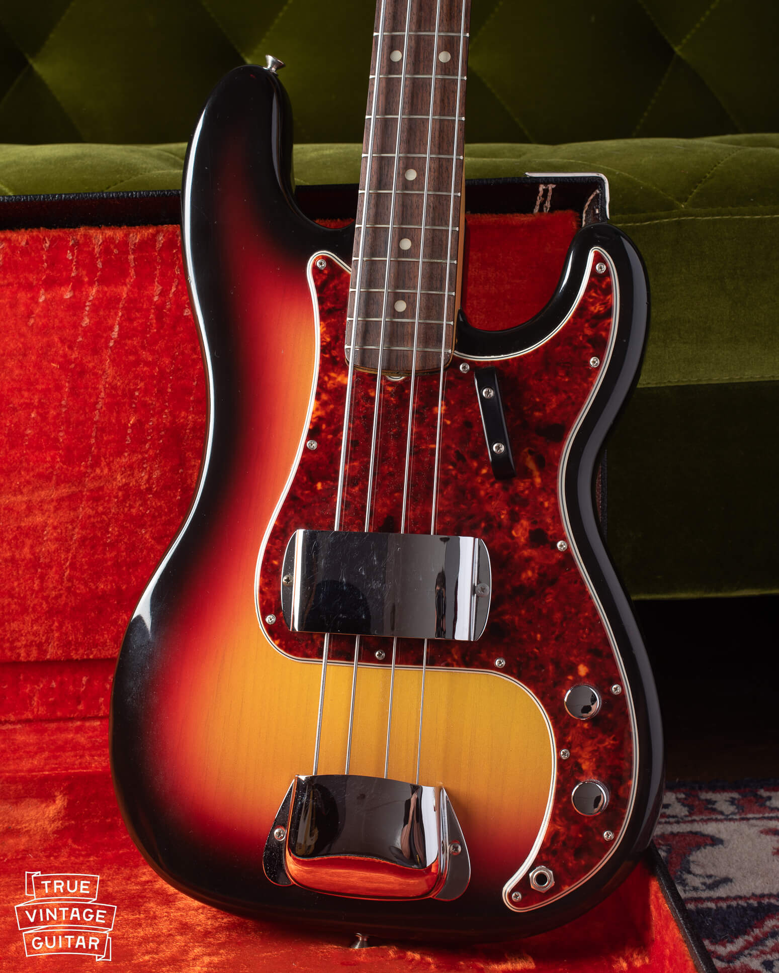 Vintage 1966 Fender Precision Bass guitar with Sunburst finish