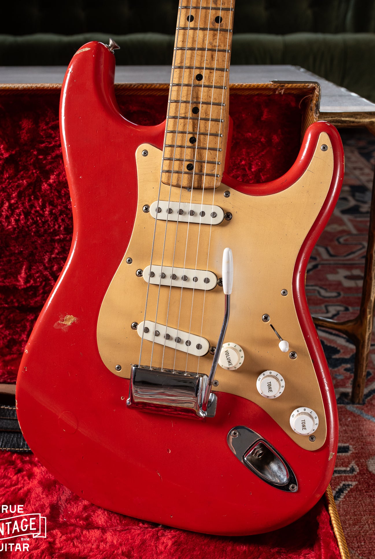 Roy Lanham's 1957 Fender Stratocaster Red with gold anodized aluminum pickguard