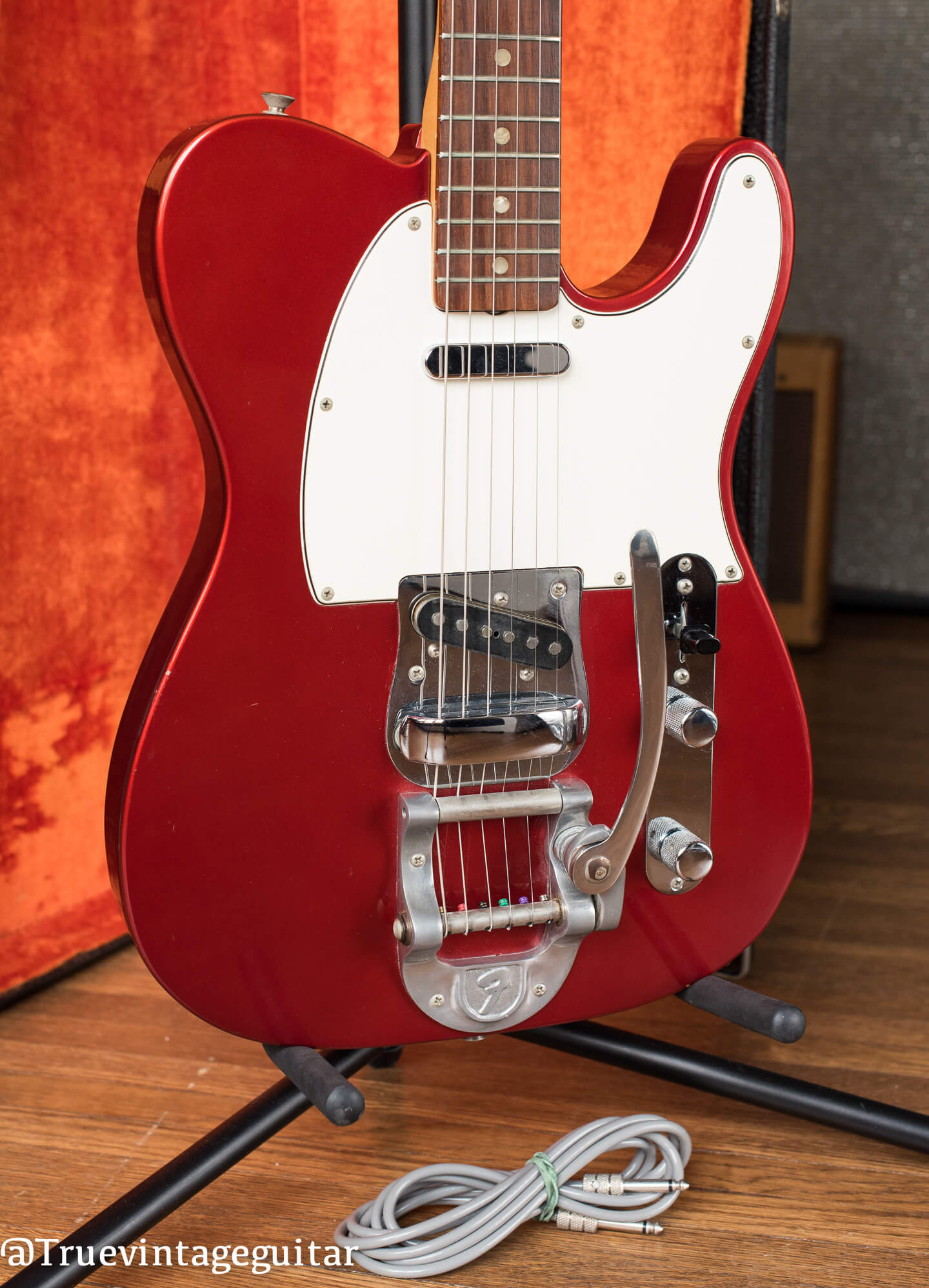 Fender Telecaster Red 1968 with Bigsby. How to date Fender Telecaster and Values.
