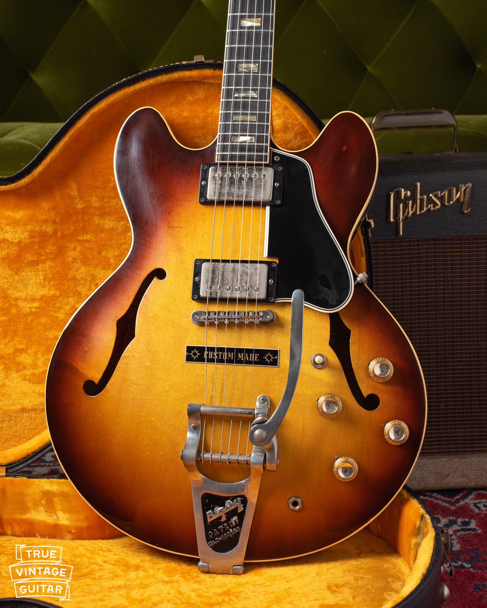 Vintage 1964 Gibson ES-335 TD Sunburst finish with Bigsby tailpiece and Custom Made plaque