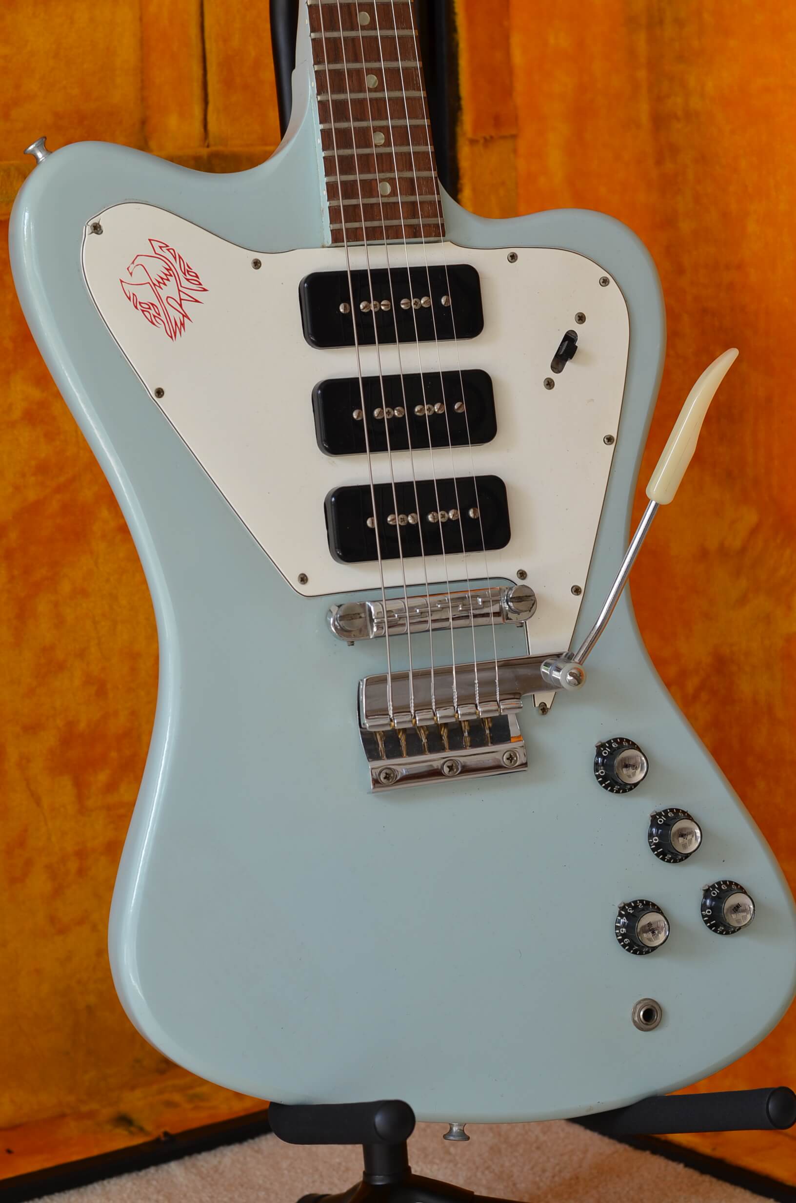 Gibson Firebird III 1968 Frost Blue color, light blue, powder blue.