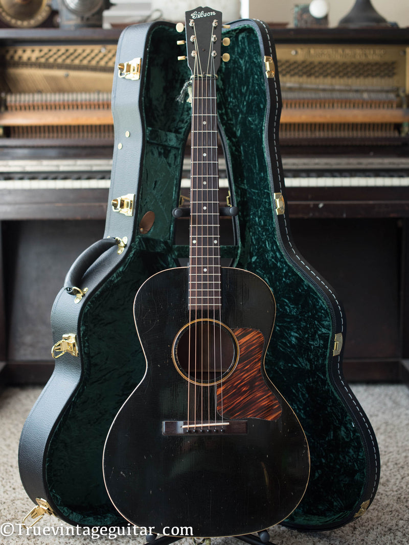 vintage 1937 Gibson L-00 black acoustic guitar