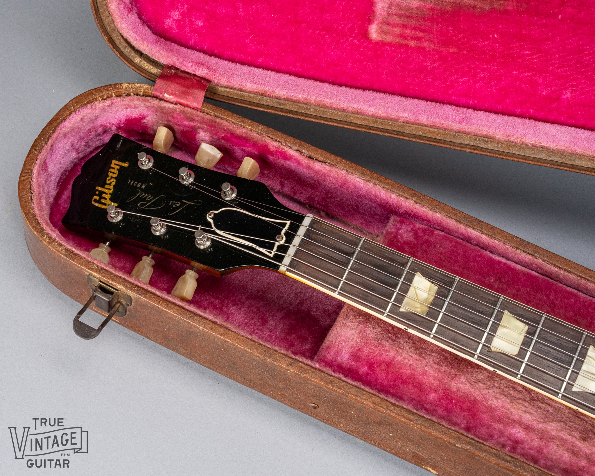 1954 Gibson Les Paul Goldtop guitar neck and headstock in original case