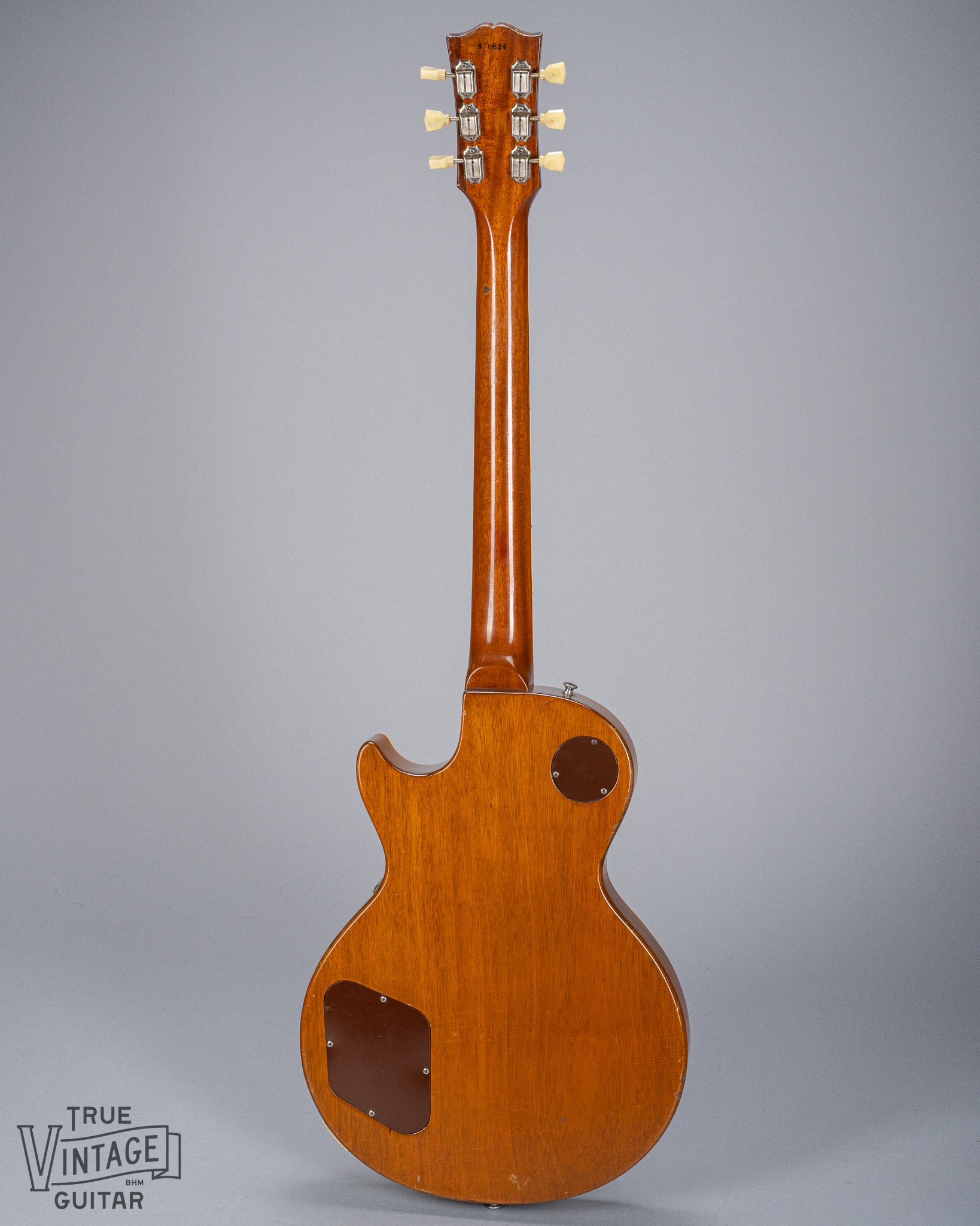 back of 1954 Gibson Les Paul Goldtop guitar body neck headstock serial number