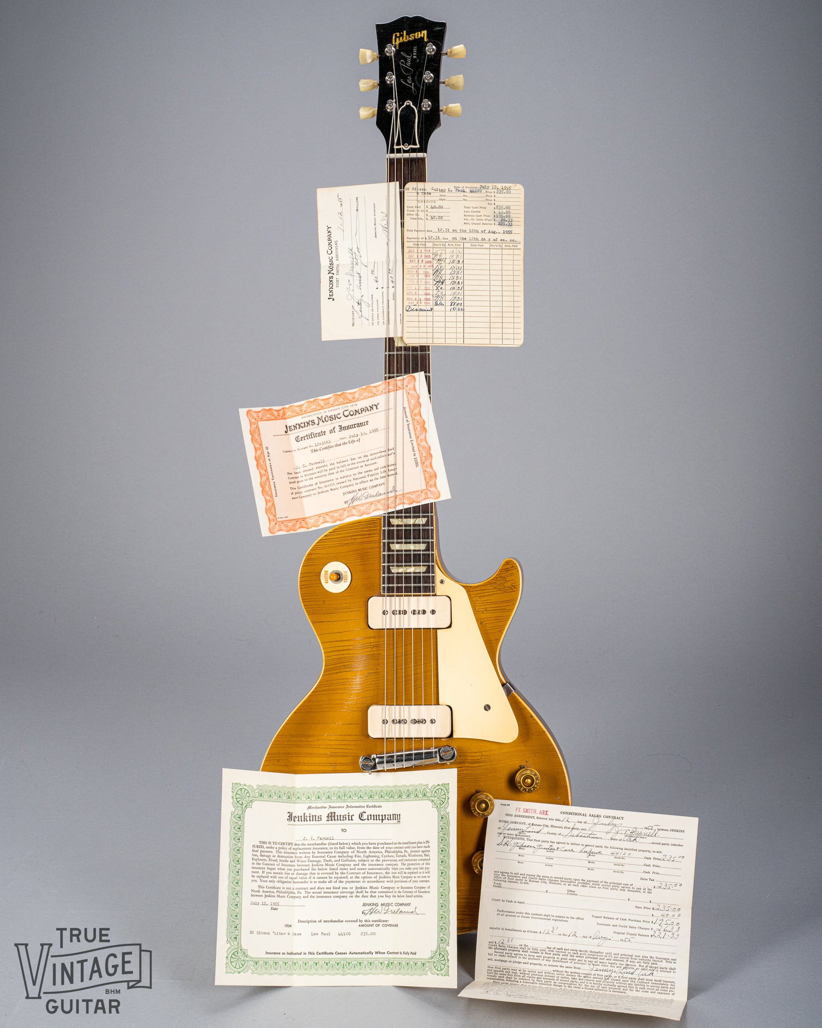 1954 Gibson Les Paul Goldtop original paperwork and receipts 