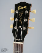 front of 1954 Gibson Les Paul Standard Goldtop guitar neck headstock logo frets