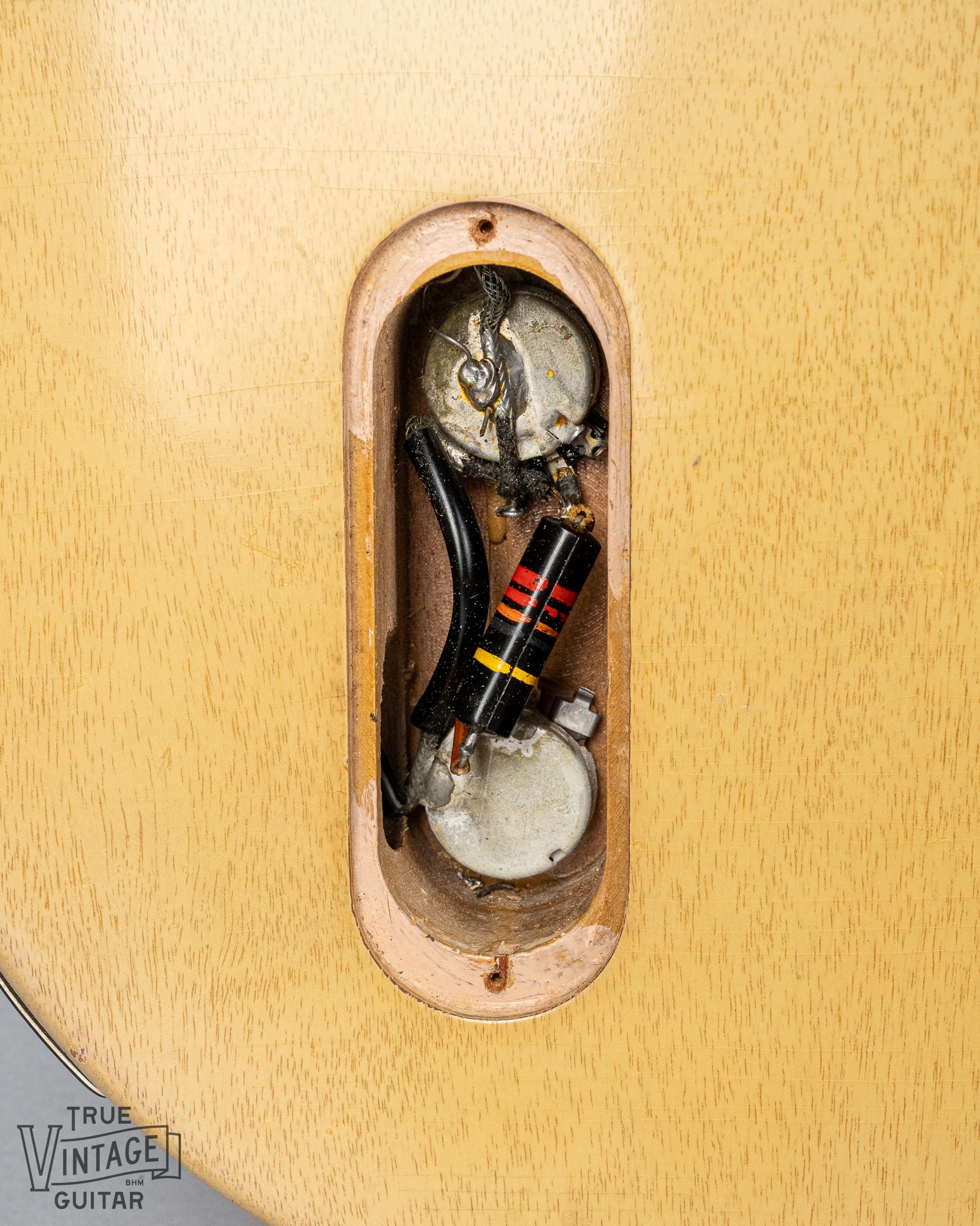 1956 Gibson Les Paul TV Model control cavity pots, wiring, electronics