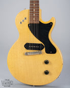 Front of Gibson Les Paul TV Model guitar body pickguard p90 fretboard bridge TV Yellow finish