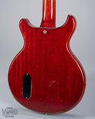 Back of 1959 Gibson Les Paul Junior Cherry guitar control cavity strap buttons neck heel red 