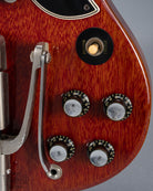 Front of 1961 Gibson Les Paul Standard Cherry PAF Sideways Vibrola Switch Volume and Tone Controls