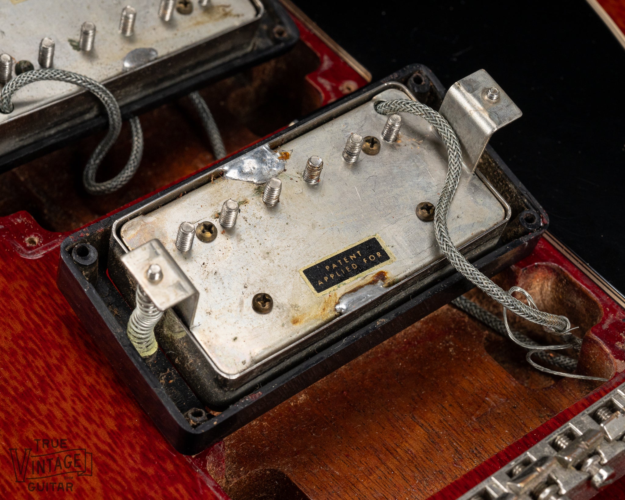 Back of 1961 Gibson Les Paul Standard Cherry Original PAF Bridge Pickup