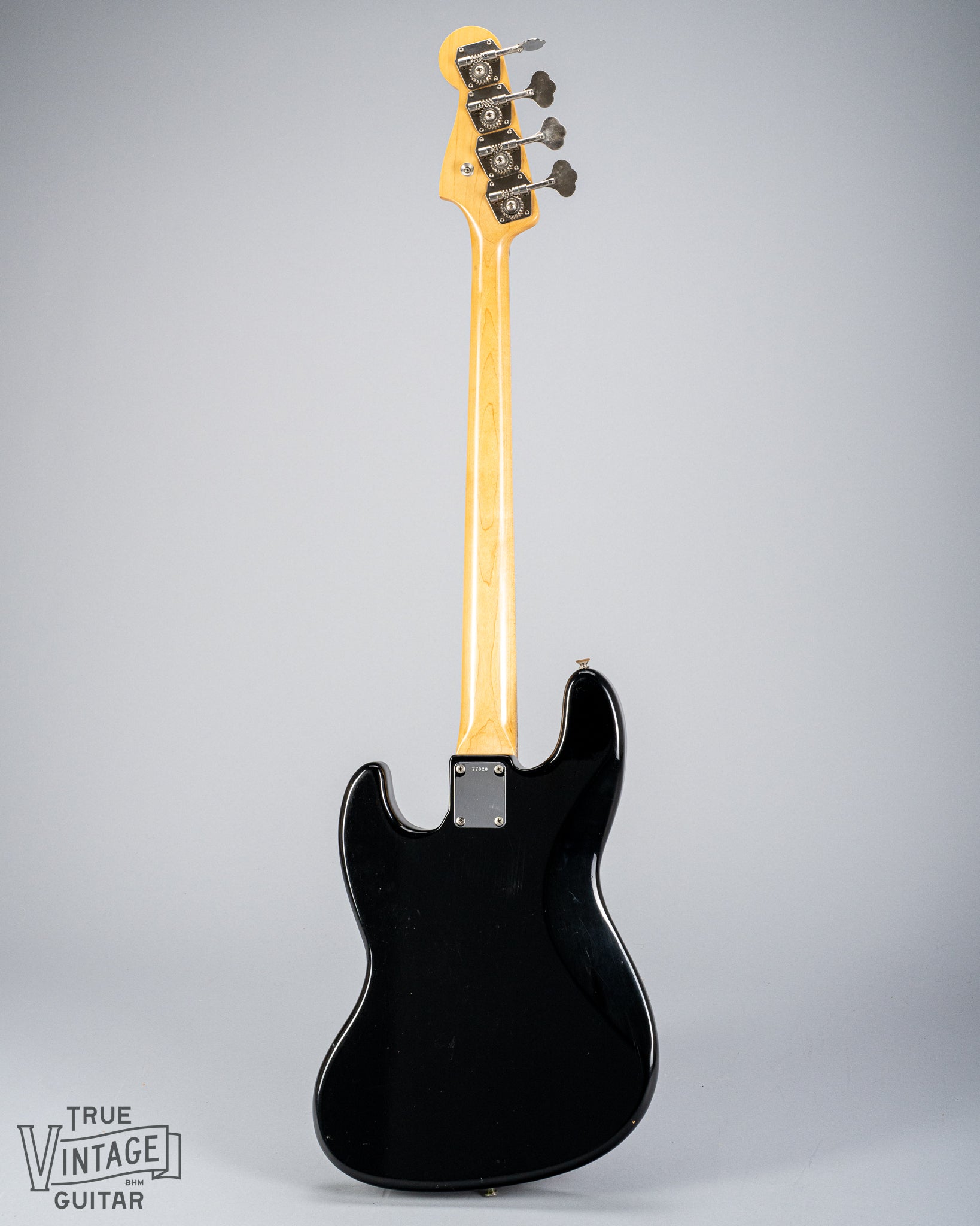 Back of 1962 Fender Jazz Bass custom color black back of body neck and headstock